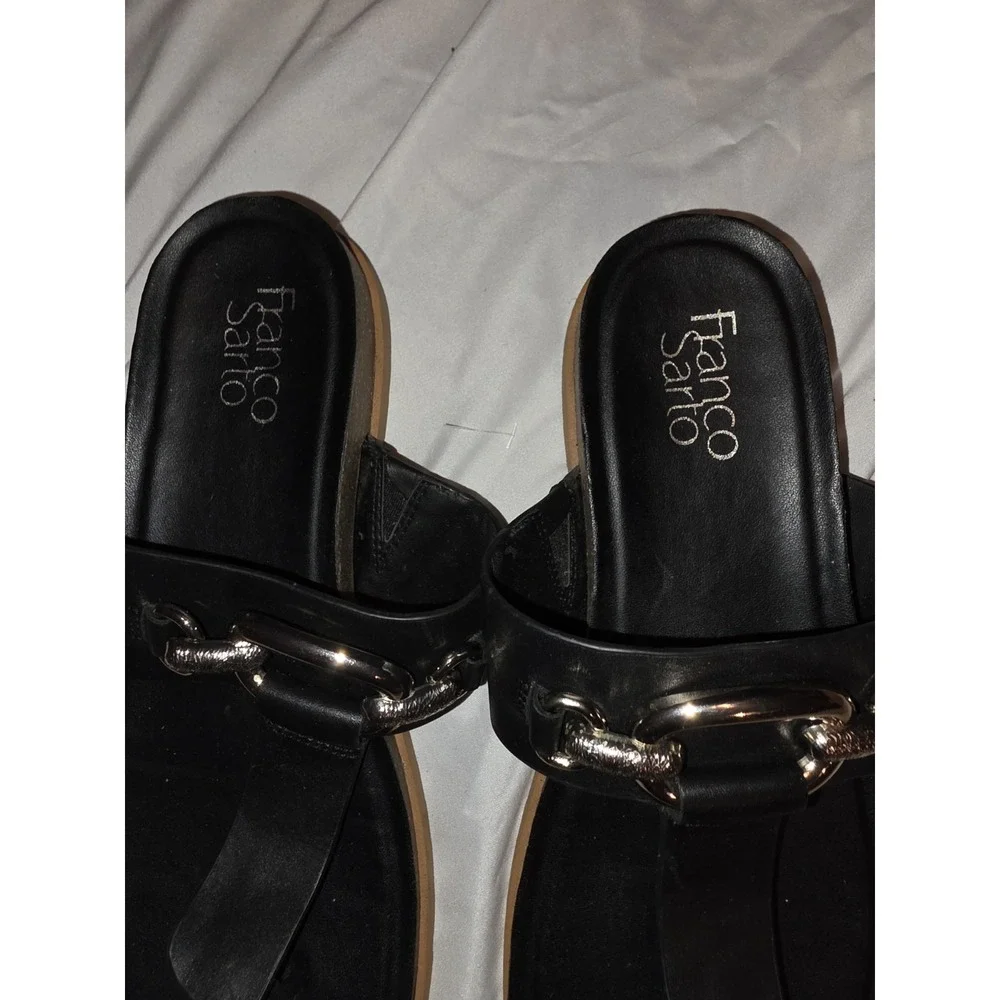 Franco Sarto Brielle Sandals With Gold Tone Hardware And Leather Uppers. Size...